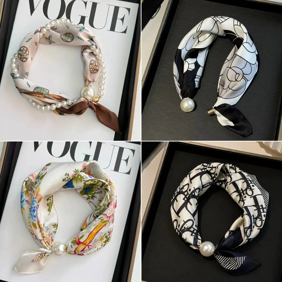 🏆🔥Nuevo diseño 2026【🔥4 piezas】✨ Crea un look encantador sin esfuerzo: Bufanda con cierre magnético de perlas🧣