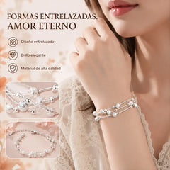 ✨✨【Compra 1, llévate 1 gratis】Pulsera de cuentas de la suerte de plata 999 con diseño grabado