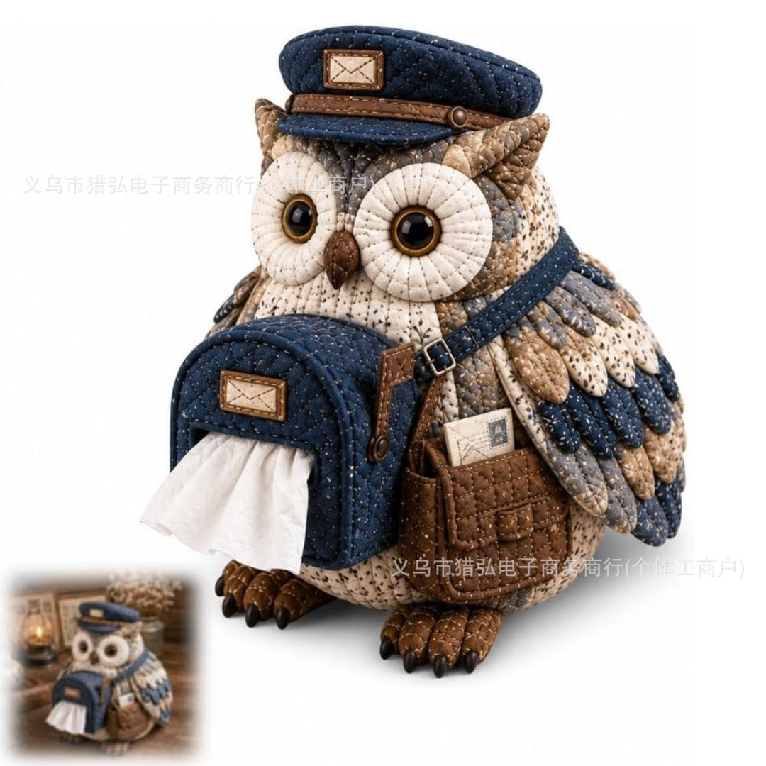 🦉Kit de costura DIY - Caja de pañuelos acolchada con patrón de búho inteligente