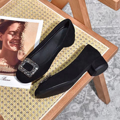 🔥✨【Nuevos estilos de otoño】【34~41】Mocasines de plataforma con incrustaciones de diamantes de imitación