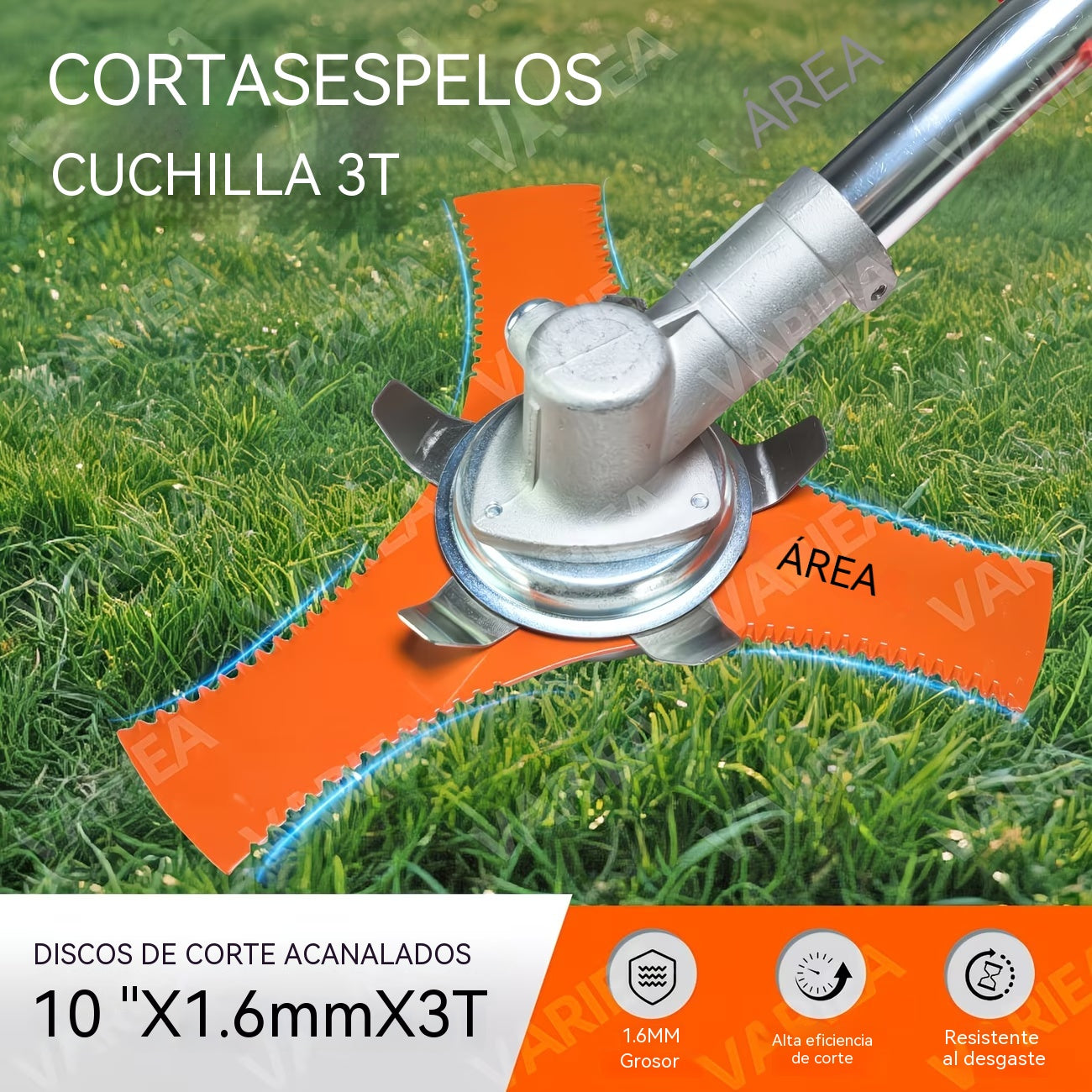 🔥【2 piezas 30 euros】🔥Cuchillas desbrozadoras 3T mejoradas, aptas para cortacéspedes de gasolina, desbrozadoras y cortadoras de césped🌿✂️⚙️