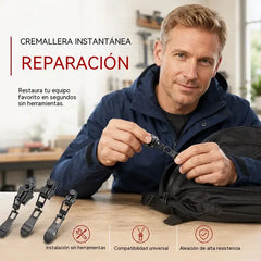 🥳【2 juego de 6 piezas】💞 Reparación rápida de cremalleras: diseño de fácil colocación, no requiere herramientas, material de aleación duradero✅