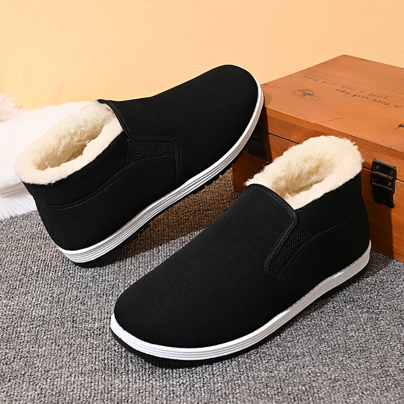 🔥【39-44】Otoño e invierno 2025 nuevo estilo zapatos de algodón cálidos de terciopelo botas antideslizantes zapatos de trabajo antideslizantes