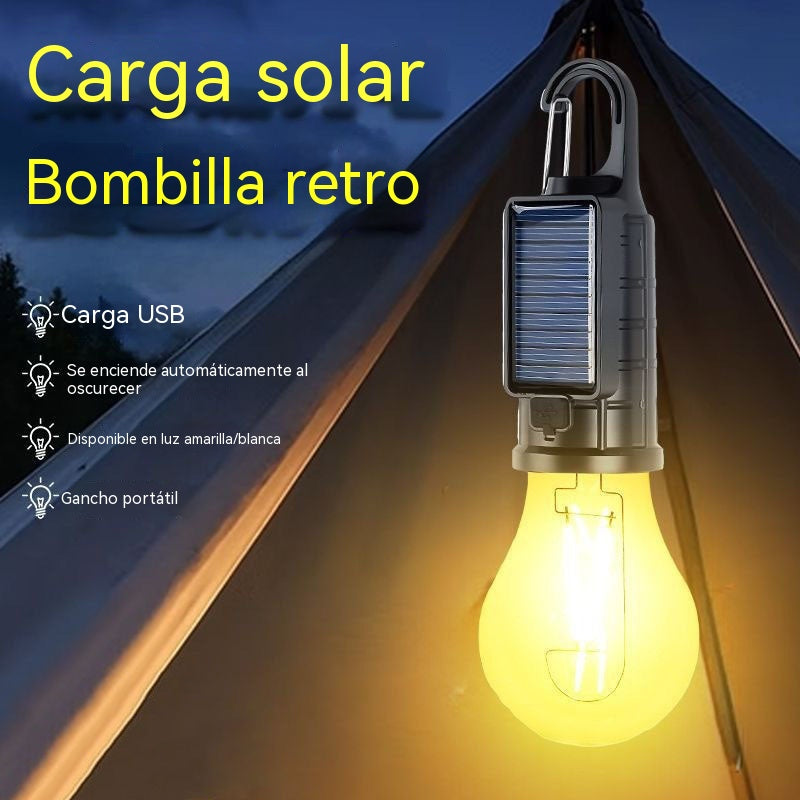 💡【🔥Compre 1 y obtenga 1 gratis】Lámpara LED solar y recargable para camping y jardín, 3 niveles de brillo.
