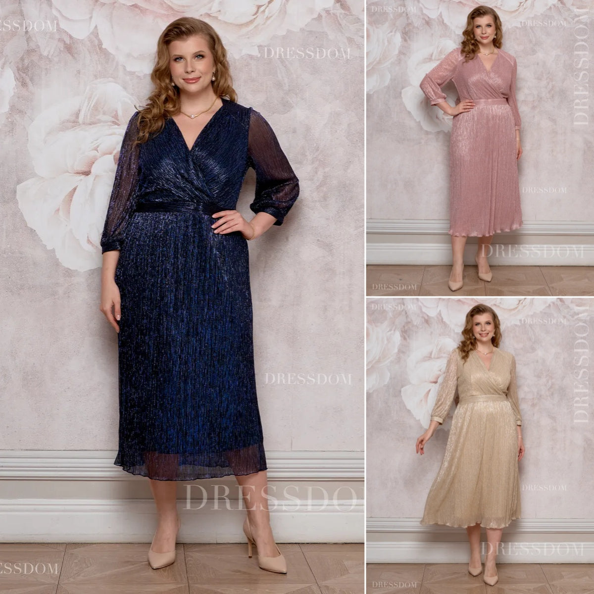 【S-5XL】Vestido degradado brillante ｜Ligero y aireado ｜Elegante y rejuvenecedor