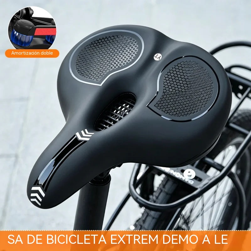🚲Sillín de bicicleta de silicona engrosada: relleno de espuma de alta densidad 🧽, alivia el dolor 💆‍♂️, proporciona absorción de impactos 🔨, adecuado para bicicletas de montaña 🚵‍♂️ y bicicletas de carretera 🚴‍♀️