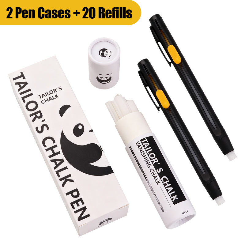 【2 portalápices + 20 recambios】✍️✂️Bolígrafo marca Panda, carcasa de sastre, material de corte, posicionamiento, marcado, tiza, desaparece a altas temperaturas.
