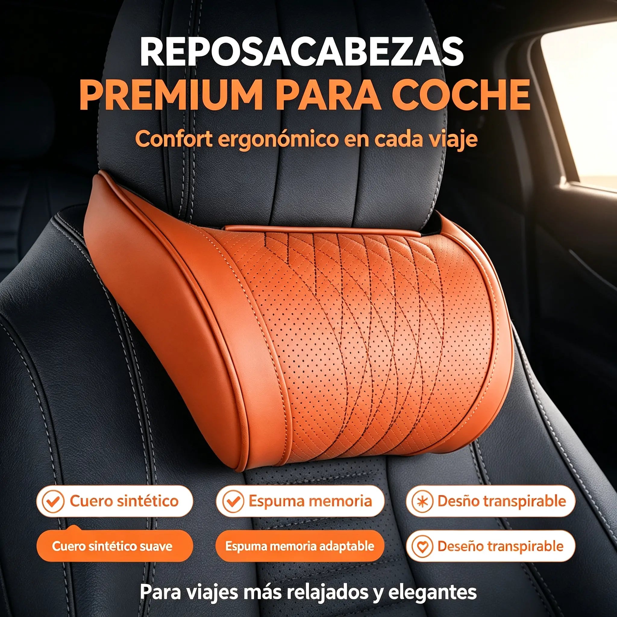💆 Apoyacabeza de memoria con diseño ergonómico – Alivia la fatiga cervical en cada trayecto 🛣️