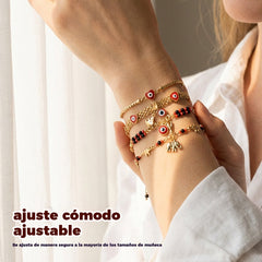 📿 ¡OFERTA POR TIEMPO LIMITADO CON UN 50% DE DESCUENTO! 🌀 Pulsera boho con amuletos y un elefante de la suerte: colgantes simbólicos, forma ajustable, baño de oro y 7 estilos ✨