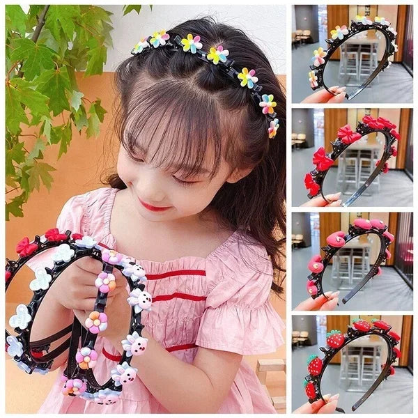 🔥【Compra 3 y llévate 2 gratis, 5 artículos por solo 25 euros】Diademas, pinzas para el pelo y diademas trenzadas para niñas