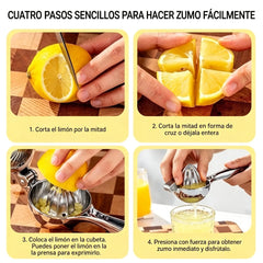 🍋【2 unidades a 26 euros】🧃 Pinza exprimidora de acero inoxidable reforzado: extrae eficazmente el jugo de limones, naranjas y limas 🍊✨