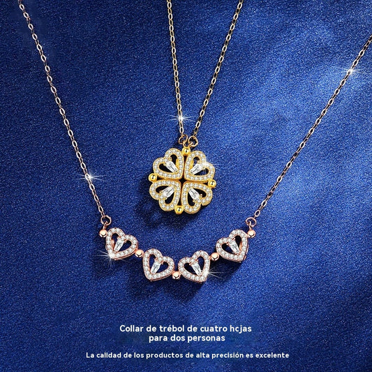 🍀Un collar transformable de trébol de cuatro hojas. ❤️ ¡Llévalo y deja que la buena suerte te acompañe! 🍀