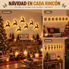 🦌✨ Silueta de Reno LED para Pared | Decoración Navideña Luminosa | Adorno de Pared con Luz Cálida para Hogar y Oficina 🎄