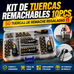 🔥🚗🧰Nuevo éxito de ventas: juego de tuercas remachadas, recambios para reparación de automóviles, juego de 10 piezas de tuercas remachadas