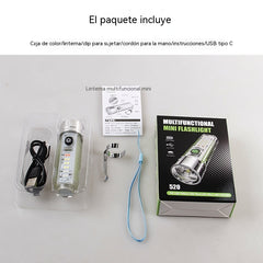 👍👍Kompaktné vysoko intenzívne svietidlo s multifunkčným bočným svetlom, rýchlym nabíjaním cez USB-C, prenosnosťou a ultra dlhou výdržou batérie.