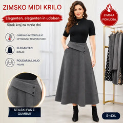 👗🎀【S-4XL】Jesensko/zimsko volneno midi krilo