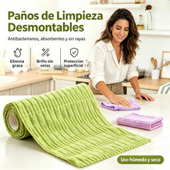 【2 unidades a 27 euros】🧻 Rollo de Paño de Limpieza Desprendible de Microfibra Gruesa – Reutilizable, Seco y Húmedo, para Cocina y Hogar 🏠✨
