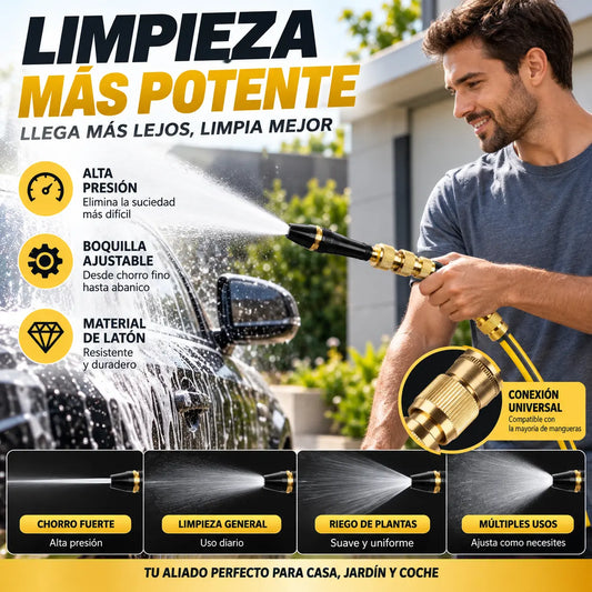 🚿[Juego de 2 piezas]💧 Pistola de agua a alta presión: lavado de autos, jardín, 10 veces más presión, multimodo ⚡