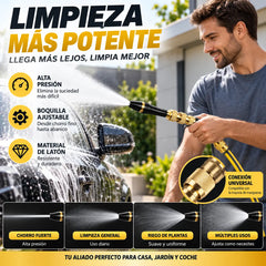 🚿[Juego de 2 piezas]💧 Pistola de agua a alta presión: lavado de autos, jardín, 10 veces más presión, multimodo ⚡