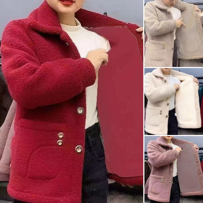 🔥💥🔥☃️Chaqueta cálida para mujer 2025, nueva moda, terciopelo, imitación de lana de cordero gruesa.