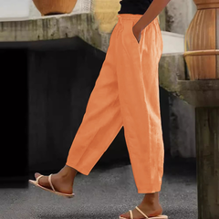 😍💕Último día de rebajas: 50% de descuento💕Pantalones casuales de algodón y lino para mujer