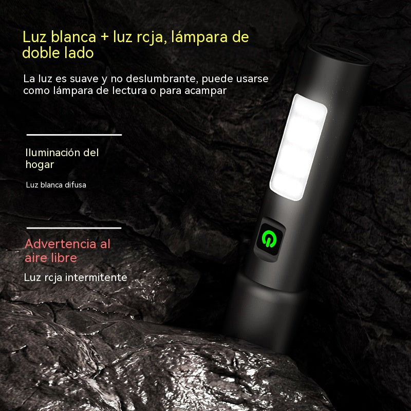 👍👍Linterna láser LED blanca multifuncional, recargable y con zoom telescópico.