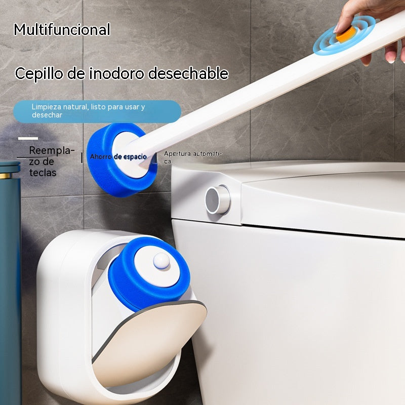 🚽✨ 【Escobilla + 18 Recambios Desechables】Sistema de Limpieza para Inodoro – Higiénico, Práctico y sin Malos Olores 🧼