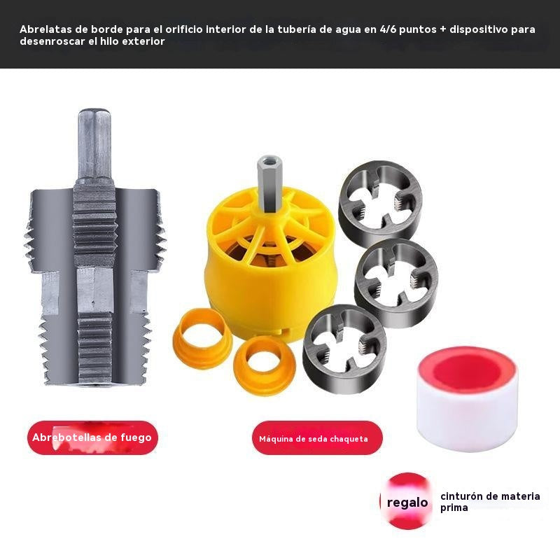 🛠️【Juego de herramientas para abrir roscas internas + orificios de roscas externas】⚙️🔩 Accesorio de Roscado para Tuberías de Agua