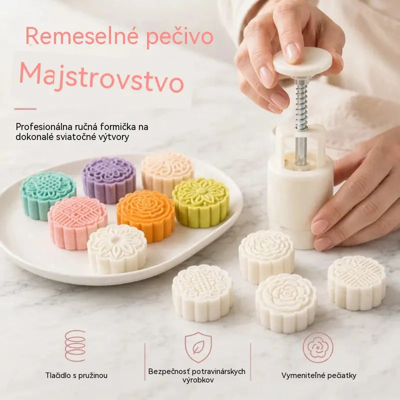 【1 molde con 4 diseños de flores】✨😍 Juego de moldes de presión manual para masa, moldes creativos para repostería.