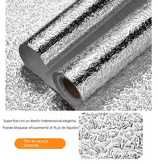 【40cm*5m】🛡️ Lámina Adhesiva de Aluminio Removible – Antigrasa, Resistente al Calor y Fácil de Limpiar