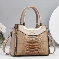 💎Oferta imperdible 2026✨ Bolso de mano vintage brillante con relieve de cocodrilo para mujer: elegante, espacioso y con un estilo impecable.