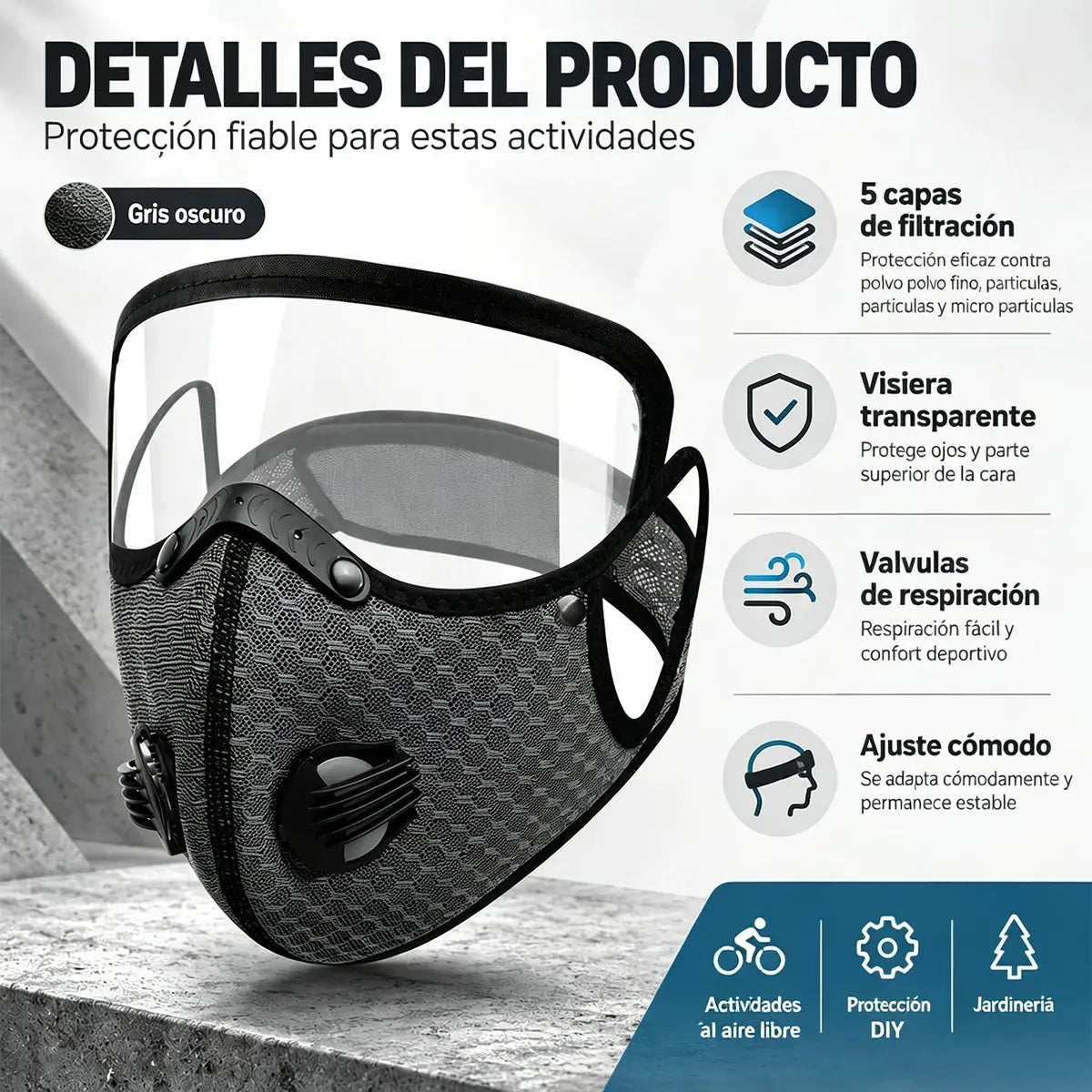 🧣【¡Compra uno, consigue uno gratis!】🚴 Mascarilla Térmica Deportiva con Visor HD Desmontable – Protección contra Frío, Polvo y Viento para Ciclismo, Cortacésped y Ambientes Polvorientos 🛡️