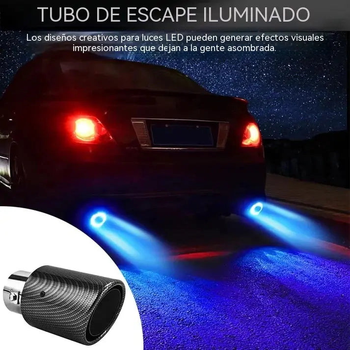 🚗 1 piezas 35 euro 🔥 Luz LED universal para tubo de escape – Un toque de estilo y luminosidad trasera para cualquier trayecto.