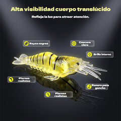 🦐Set de Cebo Blando de Camarón Biónico para Pesca