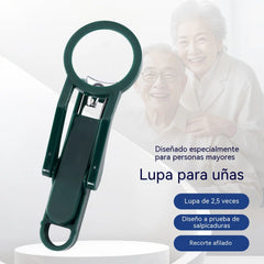 ⏳ 【Compra uno y llévate otro gratis】🔍 Cortaúñas con lupa, resistente a salpicaduras y portátil, ideal para ancianos y niños.