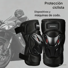 🏍️ ¡Aprovecha ahora con un 40% de descuento! 🛡️ Juego de rodilleras y coderas para motocicleta – Resistentes a los impactos, correas ajustables y forro transpirable – Protección esencial para conducir, patinar o andar en bicicleta 💪