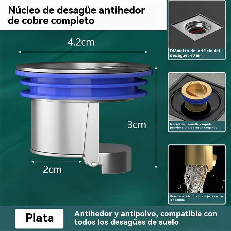🔥¡Compra 1 y llévate 1 GRATIS!🔥 Desagüe universal de latón para suelo con núcleo desodorizante antiolor 🚿✨