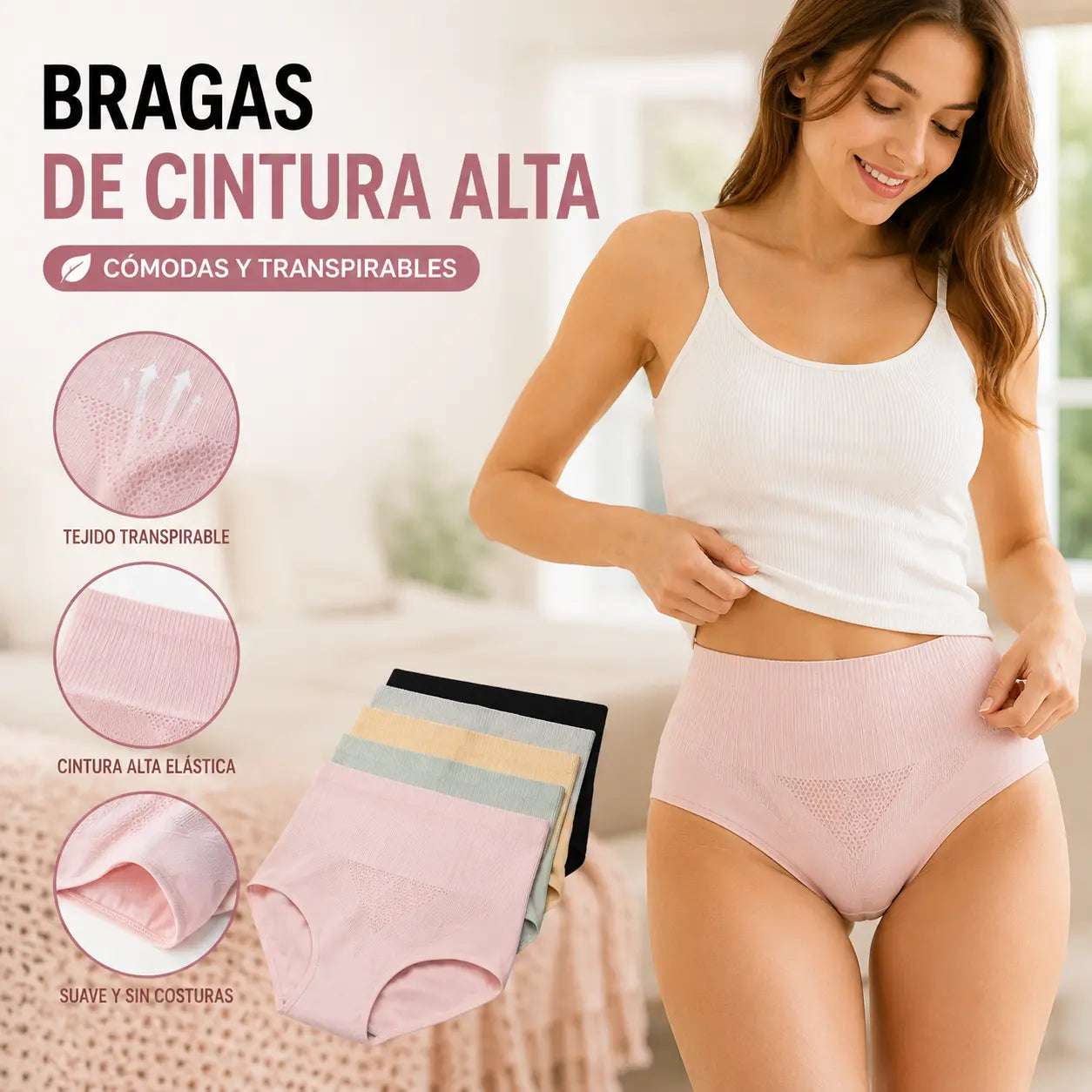 【7 darabos csomag】 【35–82,5 kg】 Magas derekú, vízálló, antibakteriális bugyi