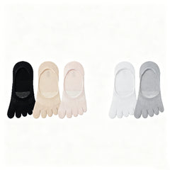 🔥【Compre 5 y obtenga 5 gratis：10 piezas】Calcetines invisibles de cinco dedos para mujer, calcetines cortos finos de malla.