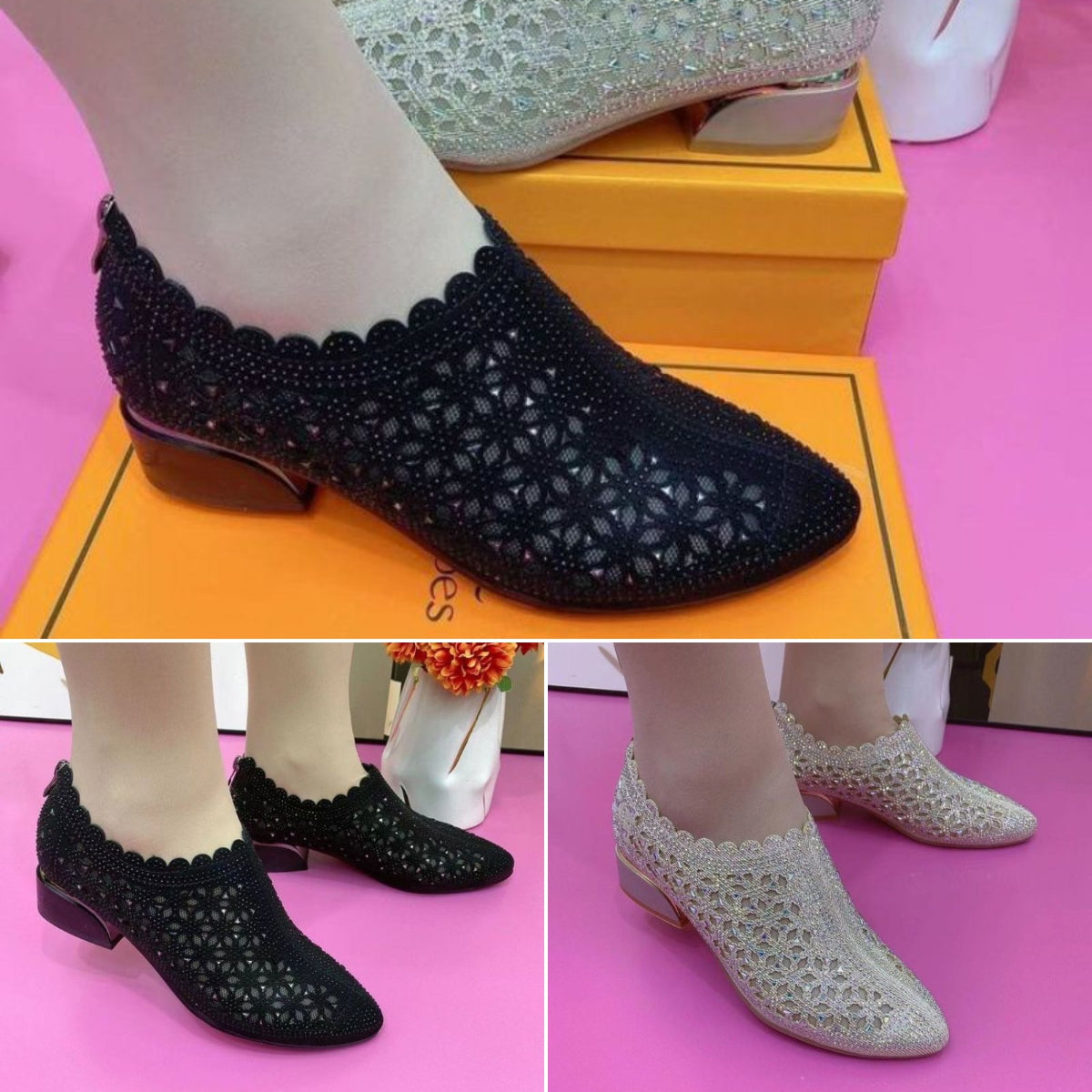 【35-41】2025 Zapatos casuales de tacón grueso para mujer de nueva moda