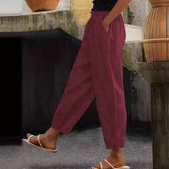 😍💕Último día de rebajas: 50% de descuento💕Pantalones casuales de algodón y lino para mujer