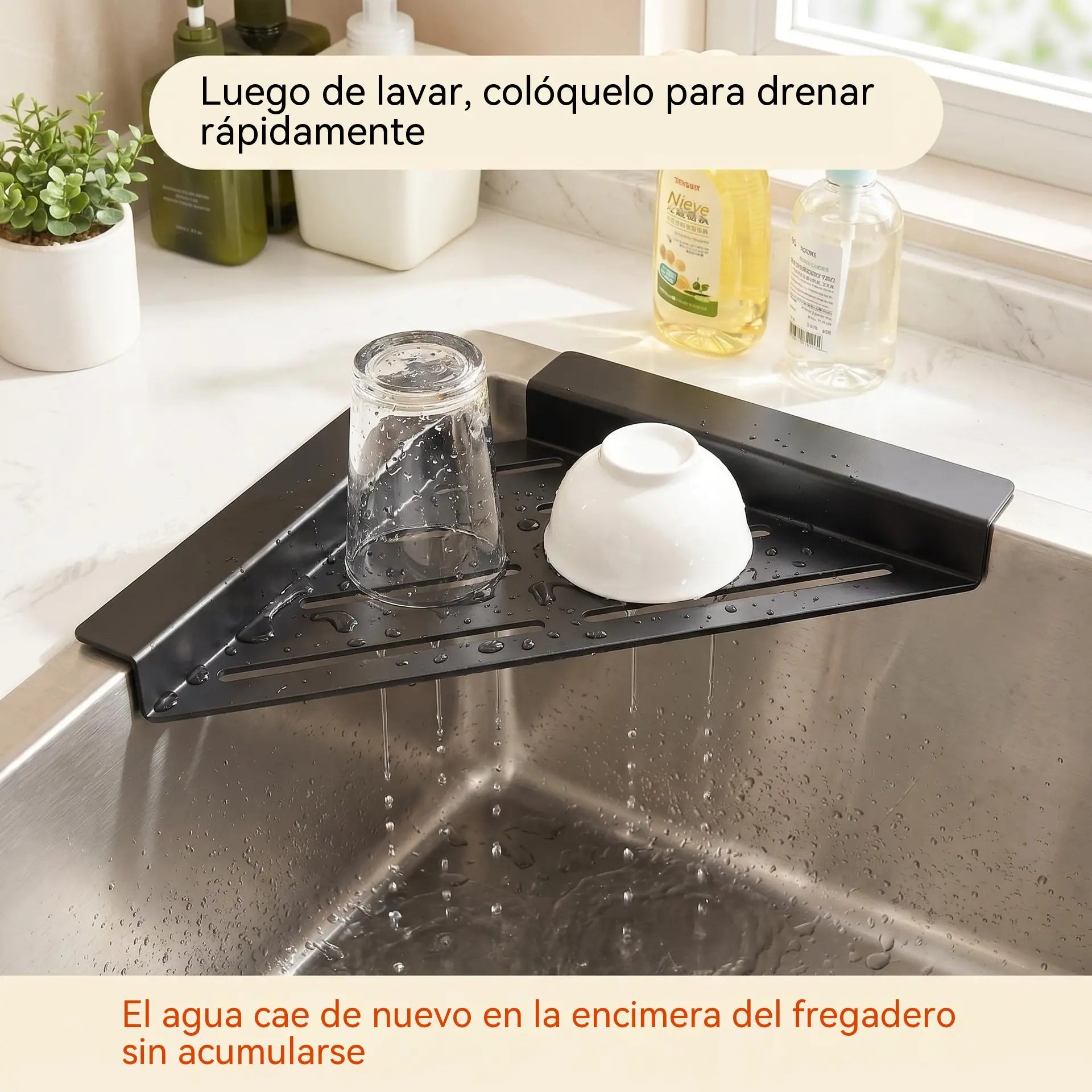 🧼 Organizador de Cocina con Drenaje Automático