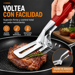 🔥2 piezas🍳 Pinzas de cocina 3 en 1: ¡agarra, voltea, raspa y escurre el aceite fácilmente!