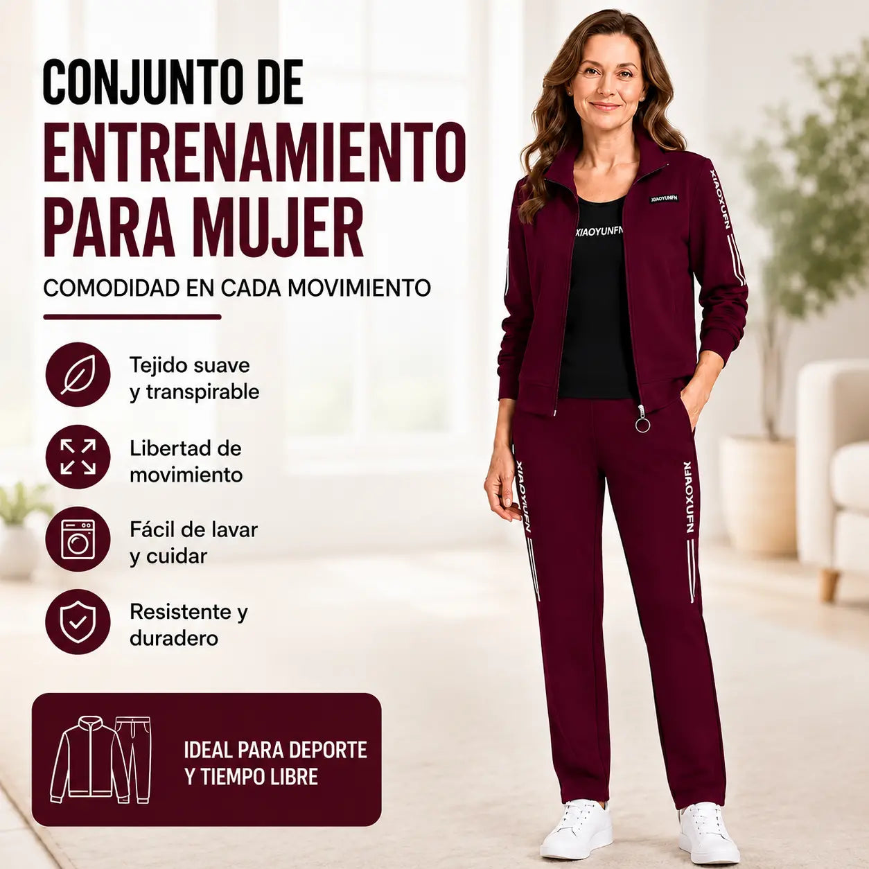 🌸 ¡Elegancia y comodidad absoluta! Elegante chándal de 3 piezas para mujer (chaqueta con cremallera + camiseta + pantalón / Tallas: M-6XL). ✨
