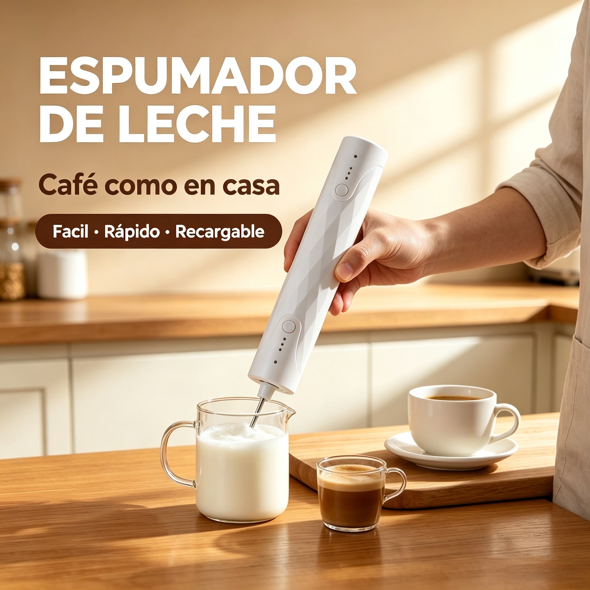 ✨Batidor de huevos totalmente automático 2 en 1,El aliado ideal para la repostería fácil y el café
