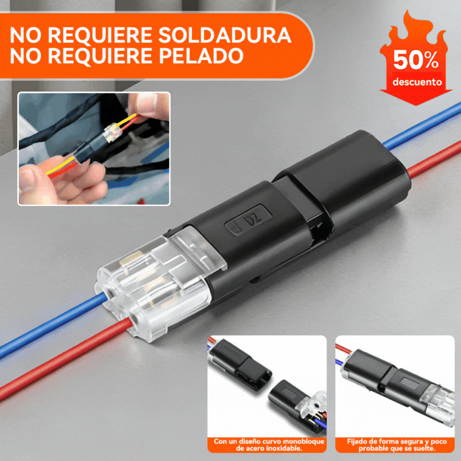【20 unidades por 24 €】🏆Conector enchufable de doble cable con presilla de bloqueo