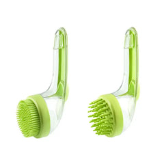 🥳Compra 1 y llévate 1 gratis🛁🐾 Cepillo de baño todo en uno: dispensador de champú incorporado, cerdas de doble cara. Limpieza suave y fácil. ¡Un baño relajante para ti y tu mascota! 💧✨
