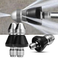 🔥(1/4 pulgada + tapón) boquilla de alta presión de acero inoxidable para desatascar tuberías de alcantarillado