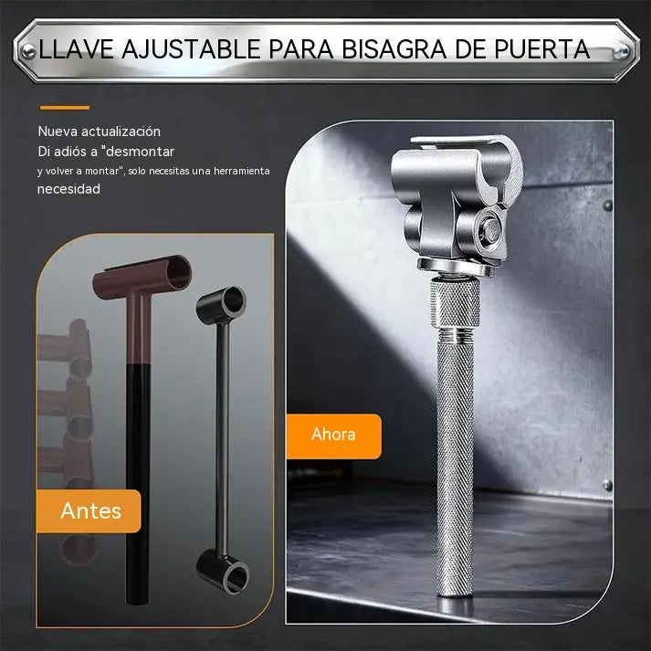 Llave universal ajustable para bisagras de puerta