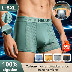 🔥【40-90 kg】🔥【Paquete de 4】Calzoncillos bóxer de malla transpirable de seda helada para hombre